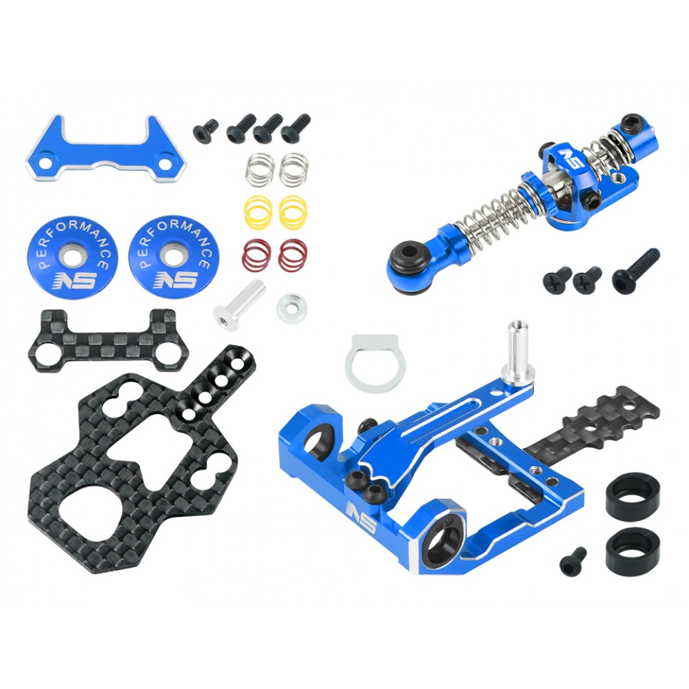 Square Motor Mount w/ Disk Damper Center Shock Package (BLUE) Kyosho